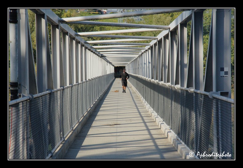Genève, passerelle de Chèvre sur le Rhône